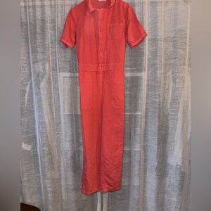 LACAUSA Pink Short Sleeve Jumpsuit (S)